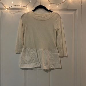 Anthropologie Moth Cream and White Sweater